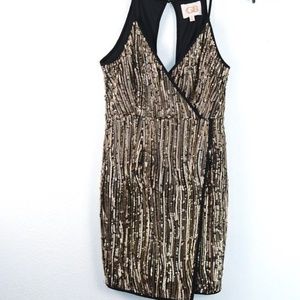 Gianni Bini Black Gold Sequin Dress